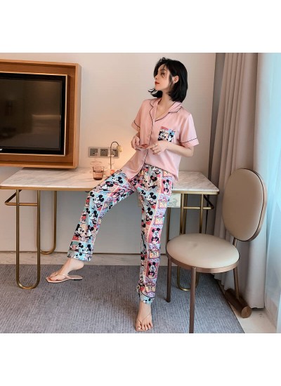 lively thin pajamas for women short sleeve cool cardigan pajama set fashion casual comfortable sleepwear