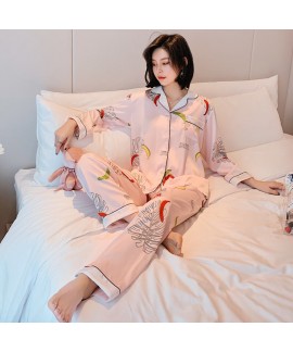 Casual fashion cool ice silk pajamas comfortable a...