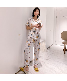 Fashionable pajamas women's summer comfortable and breathable two piece sleepwear set