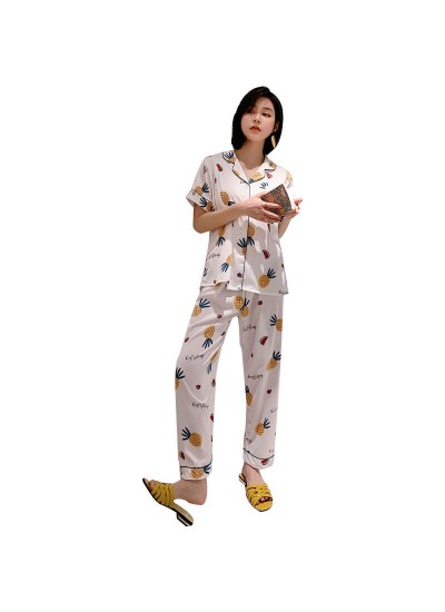 Fashionable pajamas women's summer comfortable and breathable two piece sleepwear set