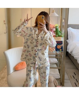 lovely cotton Pajamas long sleeve sleepwear set outside pajama sets