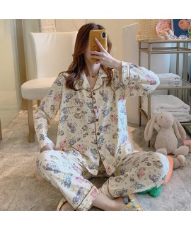 lovely cotton Pajamas long sleeve sleepwear set outside pajama sets