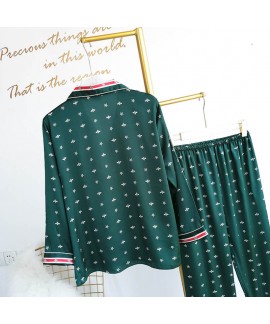 Ice silk cool pajamas new simple fashion summer Pajamas Set