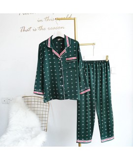 Ice silk cool pajamas new simple fashion summer Pajamas Set