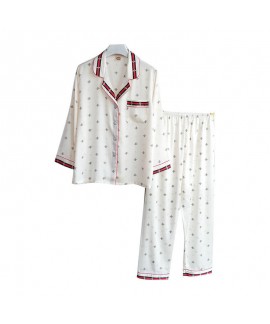 Ice silk cool pajamas new simple fashion summer Pajamas Set