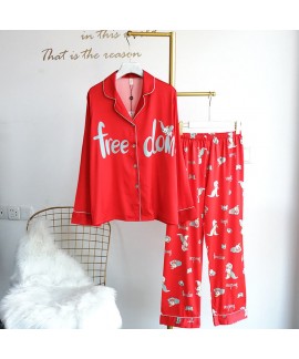 Ice silk cool spring pajama sets fashion casual lo...