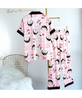 Lovely princess Satin sleepwear set ice silk out wear pajama sets