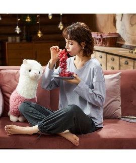 Cotton pajamas autumn new loose long sleeve cute Pullover simple casual pajama sets