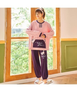 Cotton pajamas women's two piece pajama set women's autumn and winter loose and sweet sleepwear