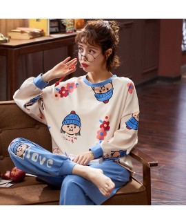 Women's long sleeve round neck Pullover lovely cot...