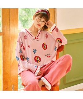 New style autumn and winter women's round neck Cotton sleepwear set