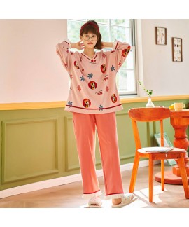 New style autumn and winter women's round neck Cotton sleepwear set