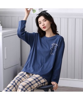 Autumn cotton pajamas women's lovely Pullover leisure sleepwear two piece set