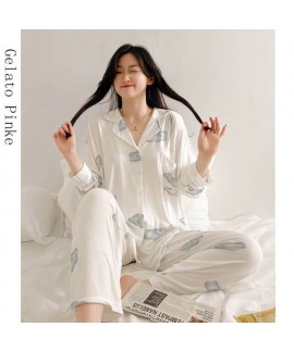 Modal long women's pajamas confinement sleepwear t...