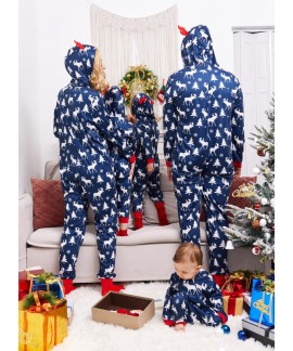 Printed reindeer family suit Christmas home clothes