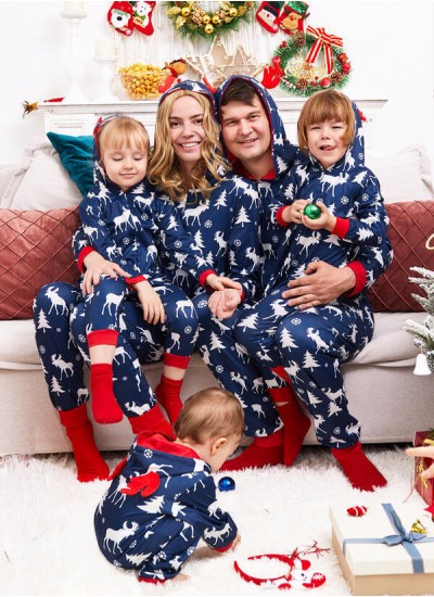 Printed reindeer family suit Christmas home clothes