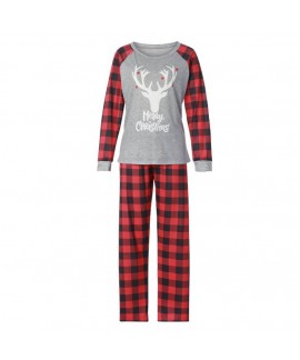 All family new plaid antler Christmas suit autumn pajamas