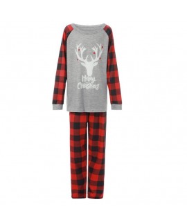 All family new plaid antler Christmas suit autumn pajamas