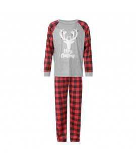 All family new plaid antler Christmas suit autumn pajamas