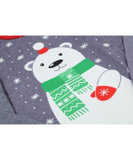 New style home clothes Bear printed parent-child suit Christmas printed parent-child pajamas