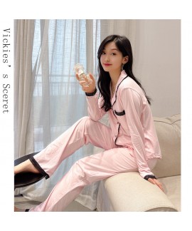 Lace pure lust wind lace stitching pure cotton women pajamas spring and autumn sleepwear