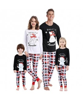 Christmas womens snowman printed parent-child suit