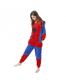 Flannel Spiderman One Piece Couple Pajamas Women's sleepwear sets