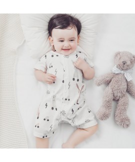 Bamboo Fiber Baby sleepwear Short Sleeve Baby One Piece Pajamas
