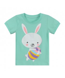 Easter Day Cartoon Rabbit Print Children's Two Pieces Pajamas sets