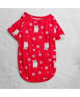 Snowflake Bear Christmas print loungewear pajama set