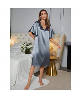 women's imitation silk pajamas cool ice silk nightdress