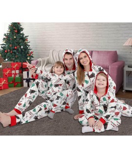 Printed Christmas home clothes pajamas two-piece suit