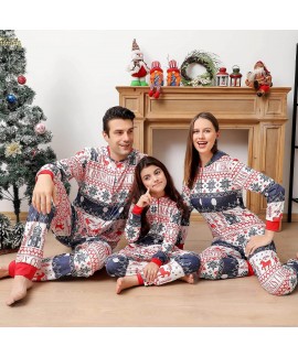 Printed Christmas home clothes pajamas two-piece s...