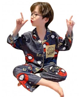 Cartoon Long Sleeve Boys sleepwear Single Breasted...