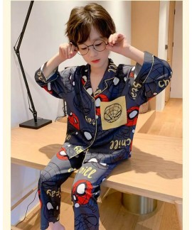 Cartoon Long Sleeve Boys sleepwear Single Breasted Pajama sets