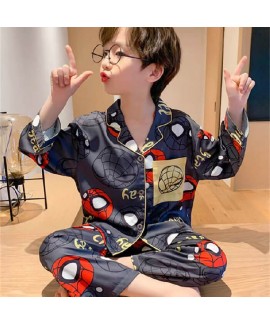 Cartoon Long Sleeve Boys sleepwear Single Breasted Pajama sets