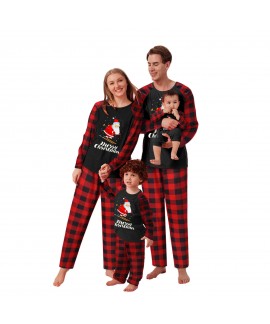 Hot sale Christmas printed European and American parent-child home clothes pajamas