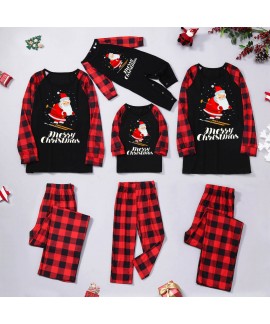 Hot sale Christmas printed European and American parent-child home clothes pajamas