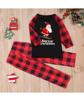 Hot sale Christmas printed European and American parent-child home clothes pajamas