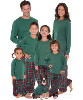 Christmas housewear parent-child suit plaid printed pajamas