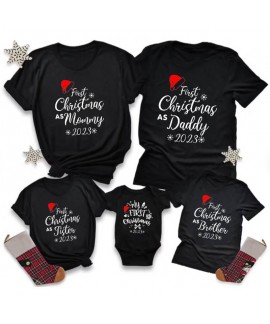 Family wear ins AliExpress parent-child family T-shirt frist Christmas mommy pajamas