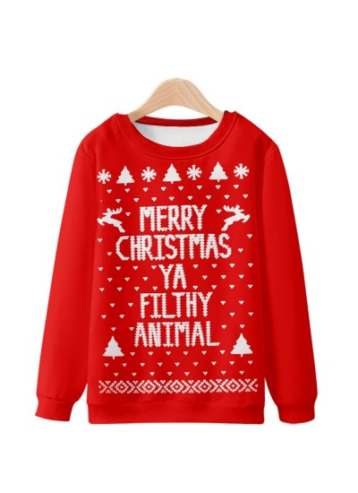 Christmas carnival 3D digital print men's crewneck sweatshirt