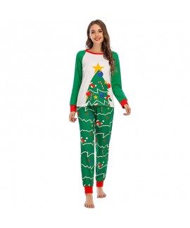 Cartoon cute print Christmas parent-child festive loungewear pajamas