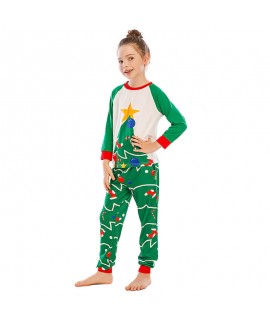 Cartoon cute print Christmas parent-child festive loungewear pajamas