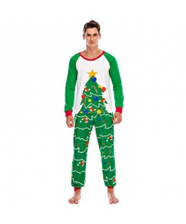 Cartoon cute print Christmas parent-child festive loungewear pajamas