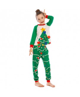 Cartoon cute print Christmas parent-child festive loungewear pajamas