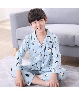 short sleeved Children's cotton pajamas boy's Cartoon print pajama sets