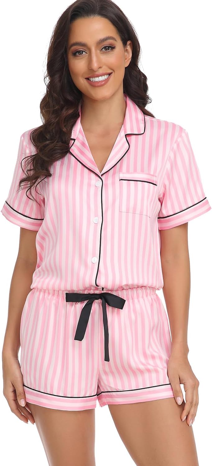 Satin Pajama Set for Women - 2-Piece Sleepwear